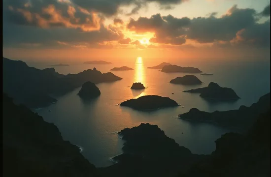 Солнце село над