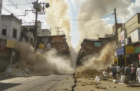 Землетрясение в реальном