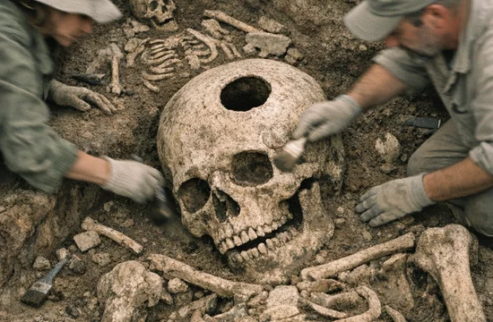 Скелет великана с