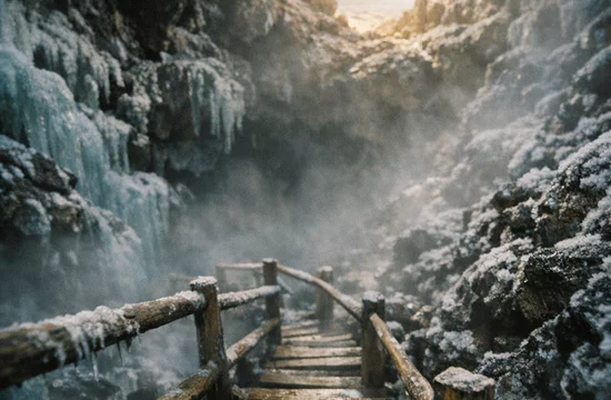 Ледяная пещера внутри