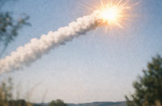 Семитонный метеорит взорвался