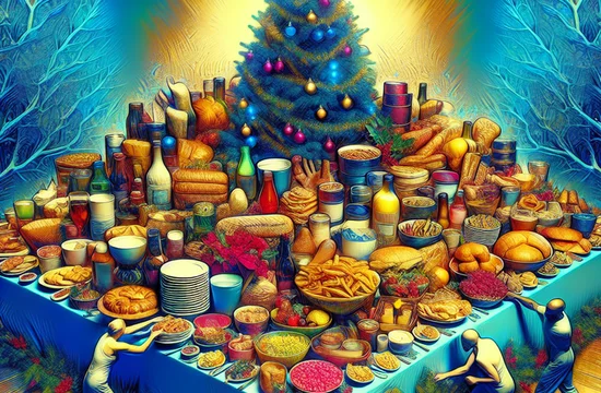Рождественский стол под