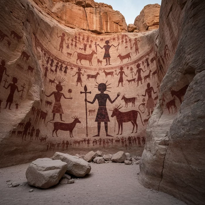 Четыре тысячелетия неизменного космовидения в наскальной живописи каньонов нижнего Пекоса