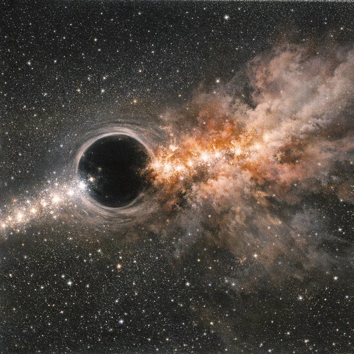 Куда мчится «сбежавшая» черная дыра и как она зажигает новые звезды на своем пути?