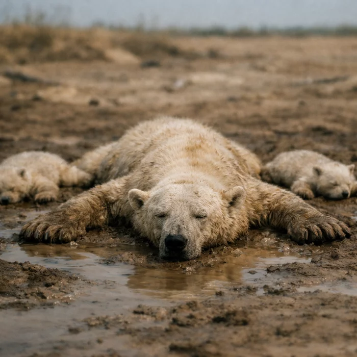Почему полярные медведи спят в грязи посреди канадского лета?