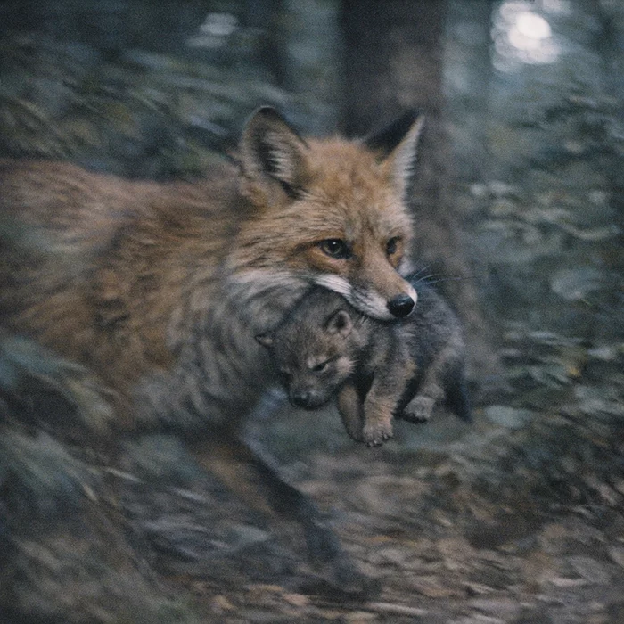 Может ли лиса охотиться на волчонка?