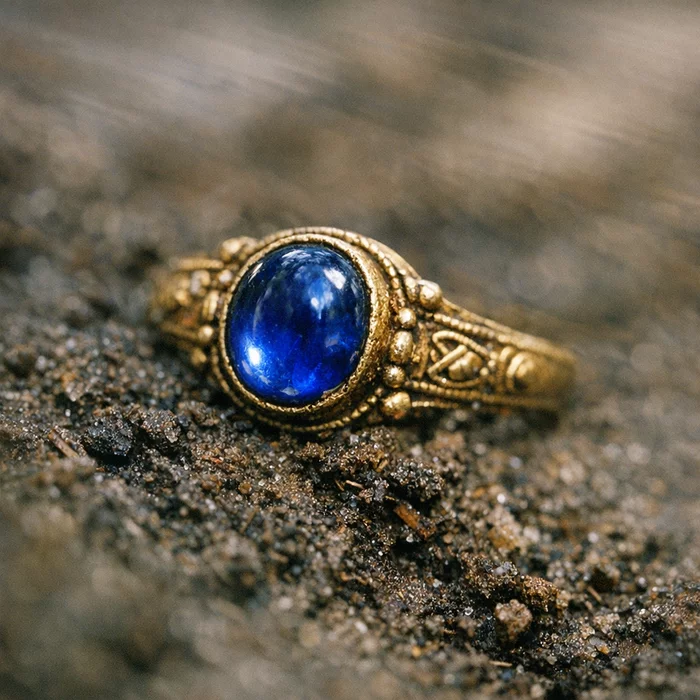 Средневековое золотое кольцо с синим камнем нашли в Норвегии