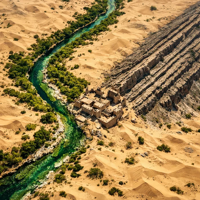 Гигантская буква «Y» посреди пустыни Такламакан