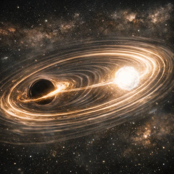 Столкновение чёрной дыры и нейтронной звезды с овальной орбитой ставит астрофизиков в тупик