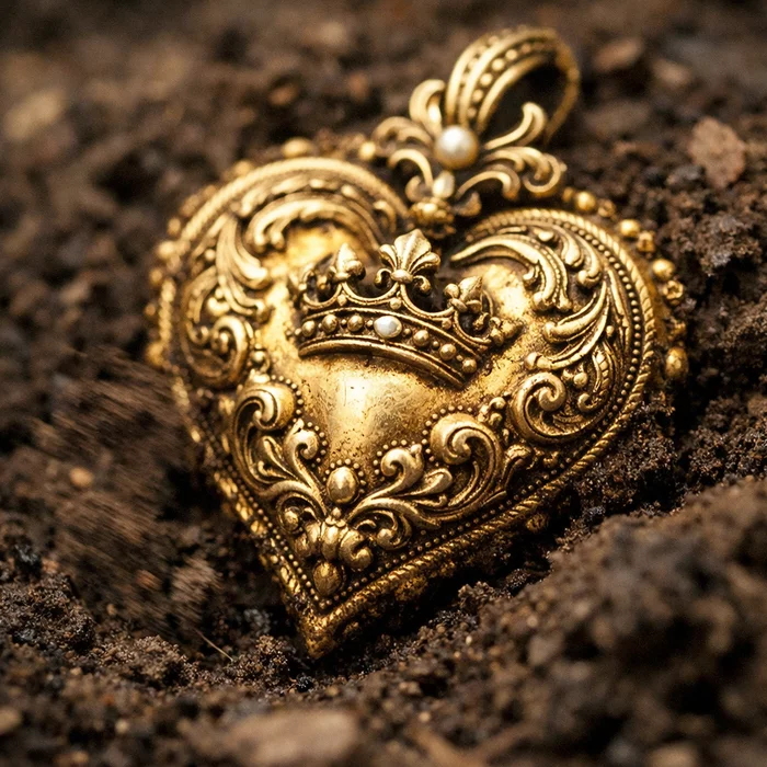 Что скрывает золотой кулон, найденный в земле с металлоискателем в 2019 году?