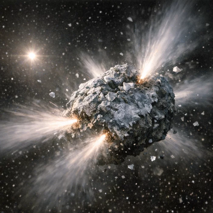 Комета, которая вращается задом наперёд