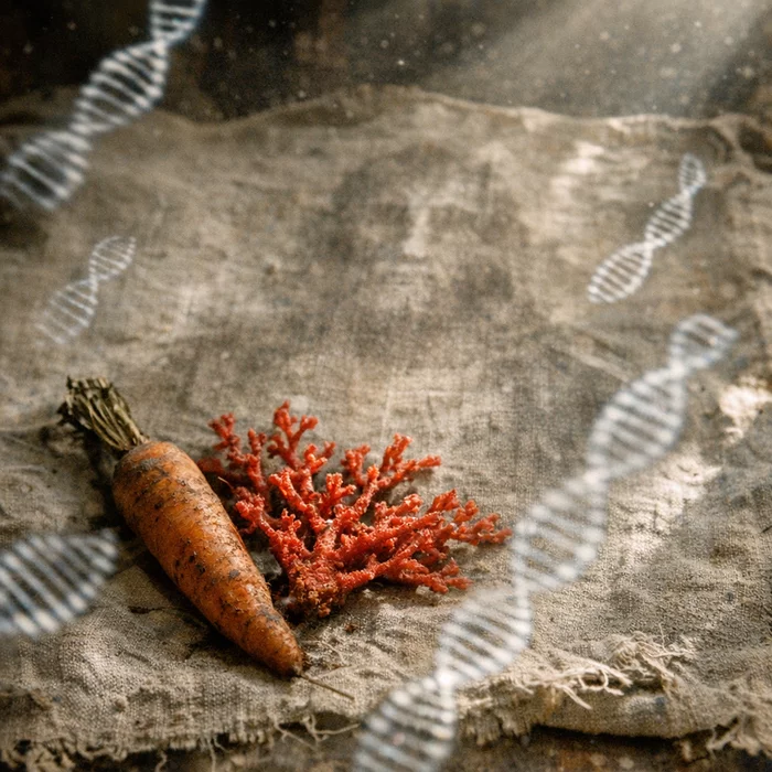 ДНК моркови и красного коралла на туринской плащанице