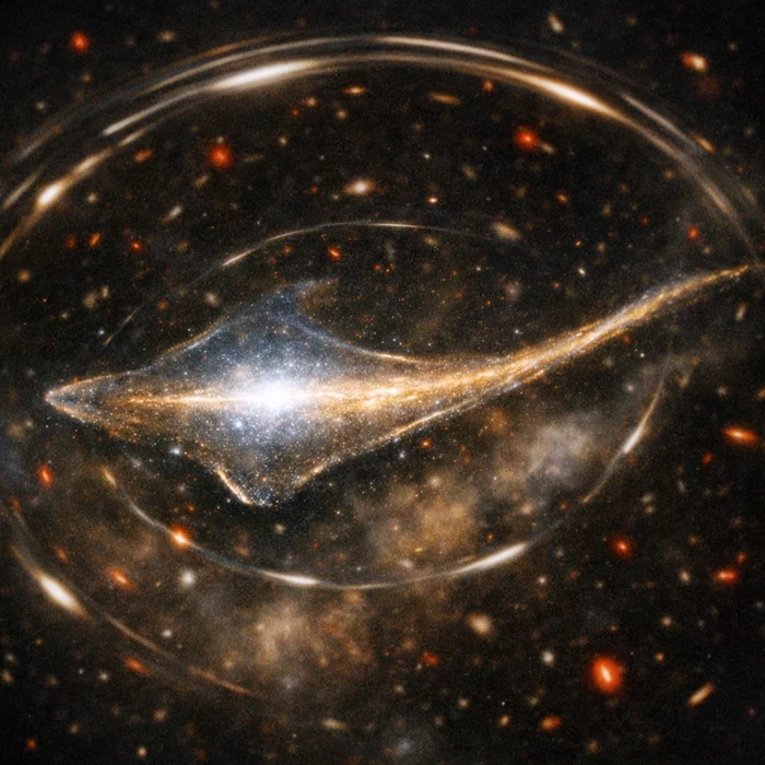 Телескоп Джеймса Уэбба обнаружил галактику-«ската» в скоплении MACS J1149